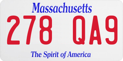 MA license plate 278QA9