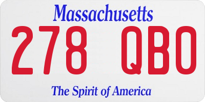 MA license plate 278QB0