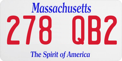 MA license plate 278QB2