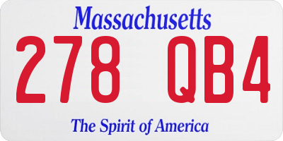 MA license plate 278QB4