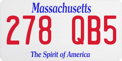 MA license plate 278QB5