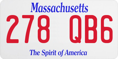 MA license plate 278QB6
