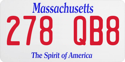 MA license plate 278QB8
