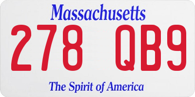 MA license plate 278QB9