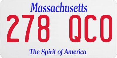 MA license plate 278QC0