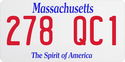 MA license plate 278QC1