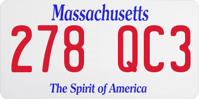 MA license plate 278QC3