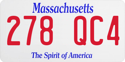MA license plate 278QC4