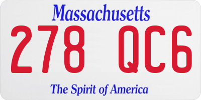MA license plate 278QC6