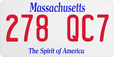 MA license plate 278QC7