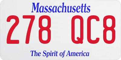 MA license plate 278QC8