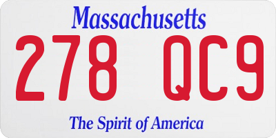 MA license plate 278QC9