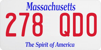 MA license plate 278QD0