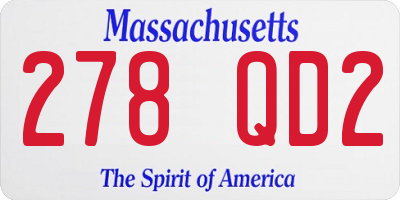 MA license plate 278QD2