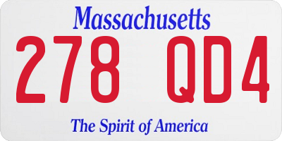 MA license plate 278QD4