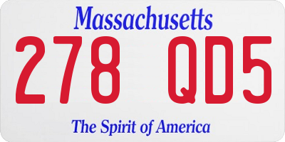 MA license plate 278QD5