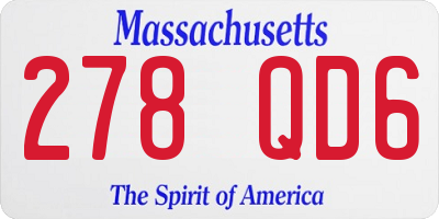 MA license plate 278QD6