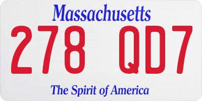 MA license plate 278QD7