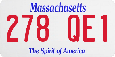 MA license plate 278QE1