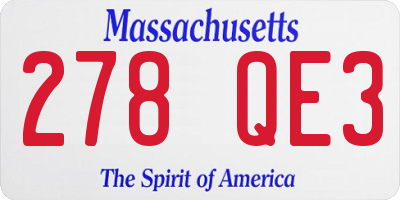 MA license plate 278QE3