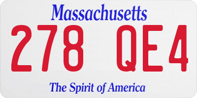 MA license plate 278QE4