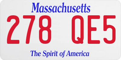 MA license plate 278QE5