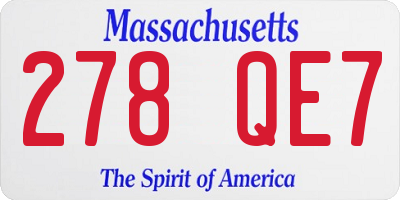 MA license plate 278QE7