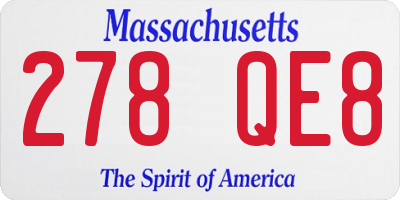 MA license plate 278QE8