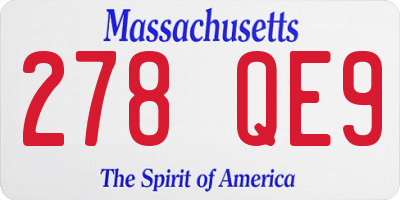 MA license plate 278QE9