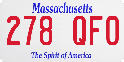 MA license plate 278QF0