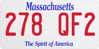 MA license plate 278QF2