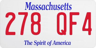 MA license plate 278QF4