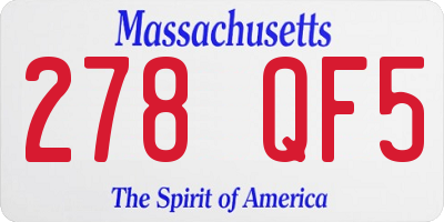 MA license plate 278QF5