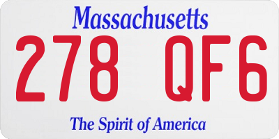 MA license plate 278QF6