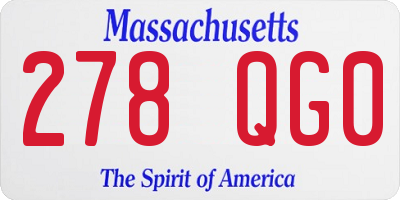 MA license plate 278QG0