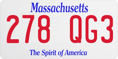 MA license plate 278QG3