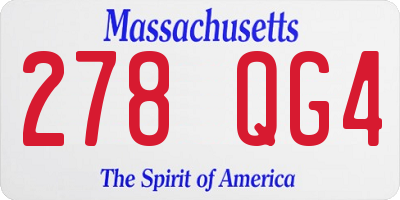 MA license plate 278QG4