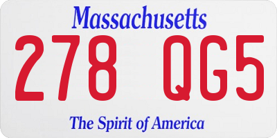 MA license plate 278QG5