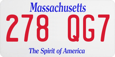 MA license plate 278QG7