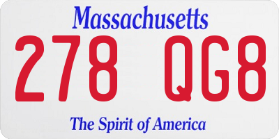MA license plate 278QG8