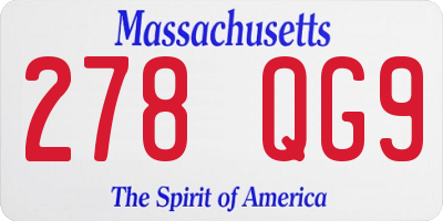 MA license plate 278QG9