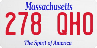 MA license plate 278QH0