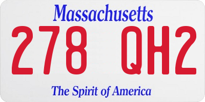 MA license plate 278QH2
