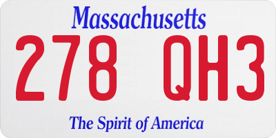 MA license plate 278QH3
