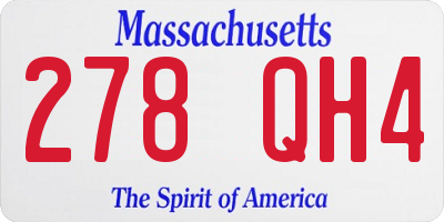 MA license plate 278QH4