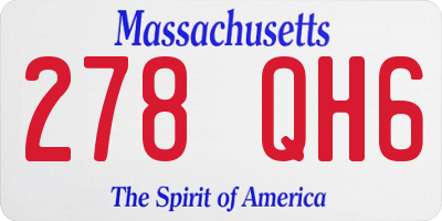 MA license plate 278QH6