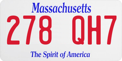 MA license plate 278QH7