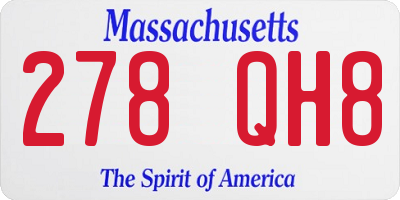 MA license plate 278QH8