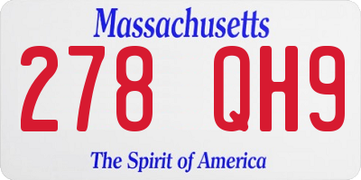 MA license plate 278QH9