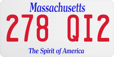 MA license plate 278QI2